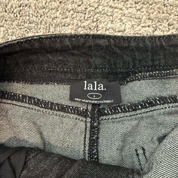 Dressed in LALA Asymmetrical Black Denim Skirt - Picture 6 of 8